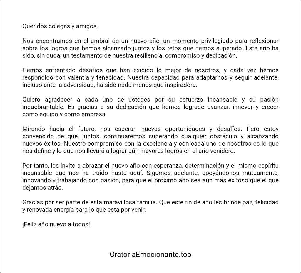 como elaborar un Discurso de fin de año empresarial